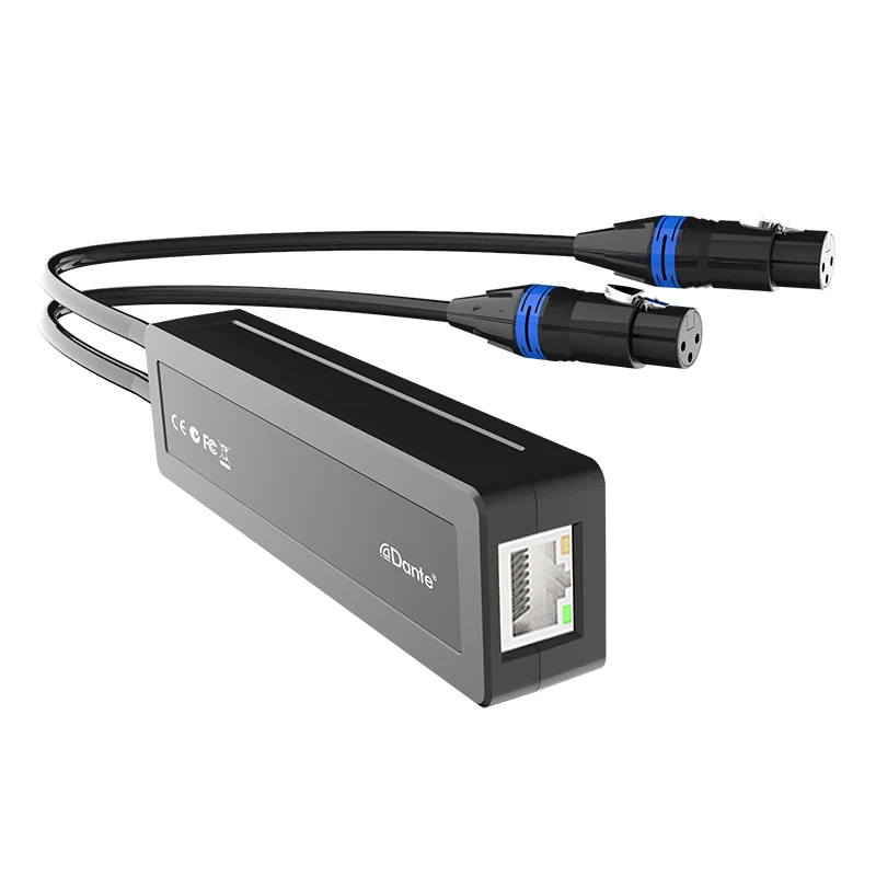 Dante 2 CH analóg bemeneti adapter interfész