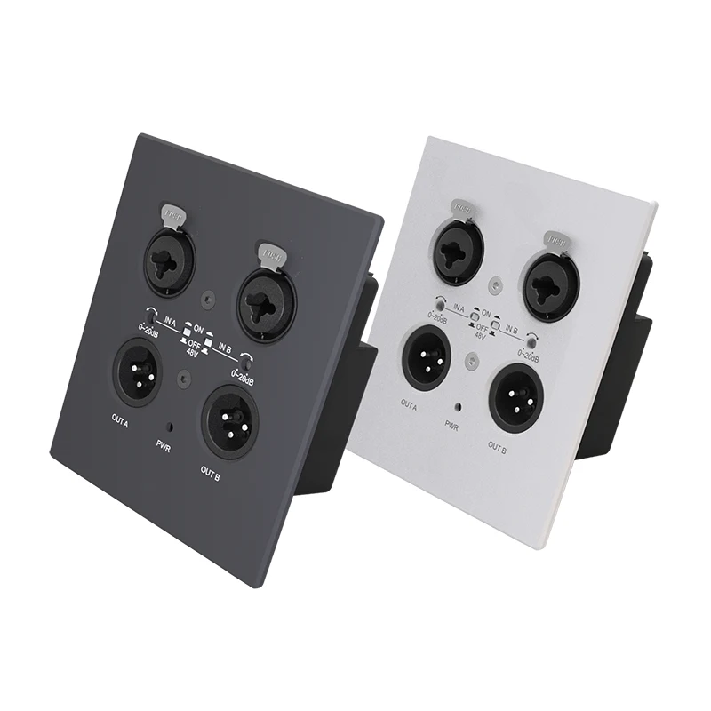 Dante 2 CH Wall Plate Network audio interfész