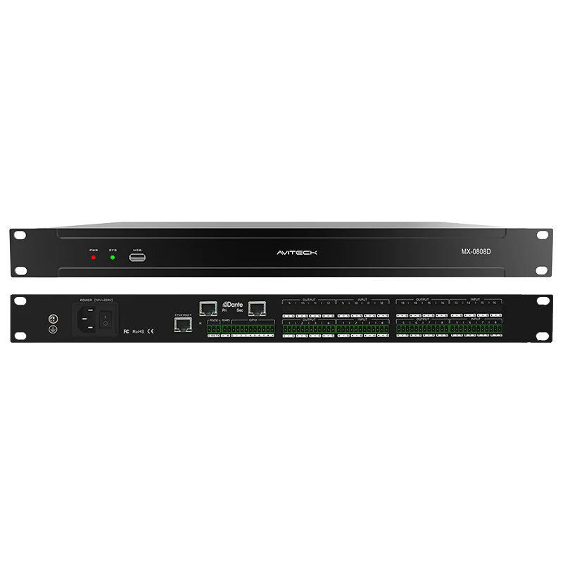 Dante 8 a 8 -ból a hálózati audio processzor